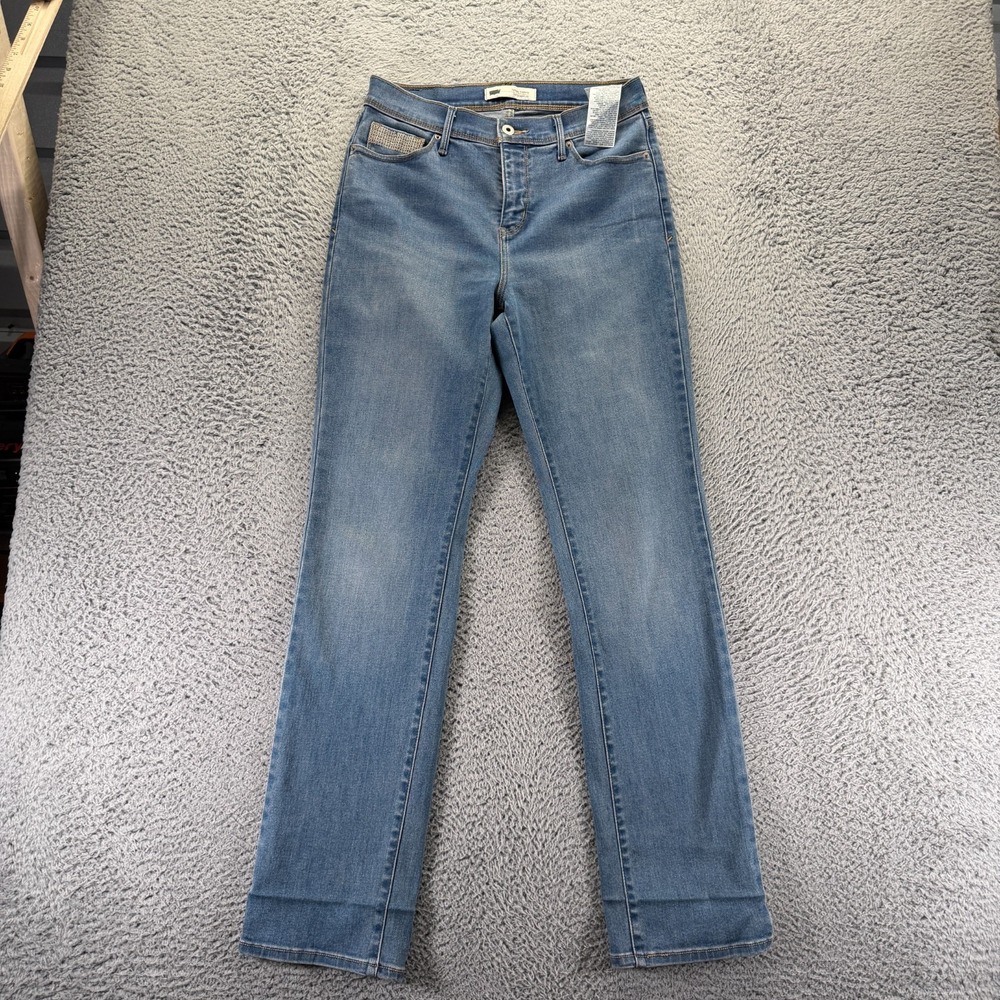 Levi's 512 Jeans Womens 8 Blue Cotton Denim Straight Leg Slimming Faded Stretch